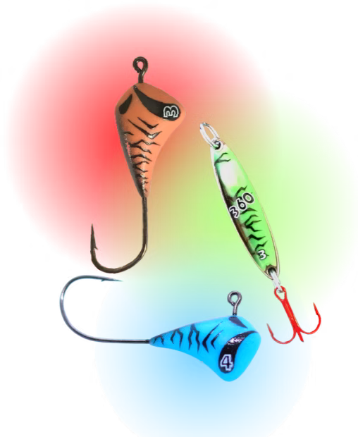 Venom Outdoors inferno ice fishing glow flutter spoon, Venom Outdoors ice fishing glow minnow jig, Venom Outdoors Tungsten ice fishing jigs, Venom Outdoors ice fishing floats, Venom Outdoors ice fishing bobbers